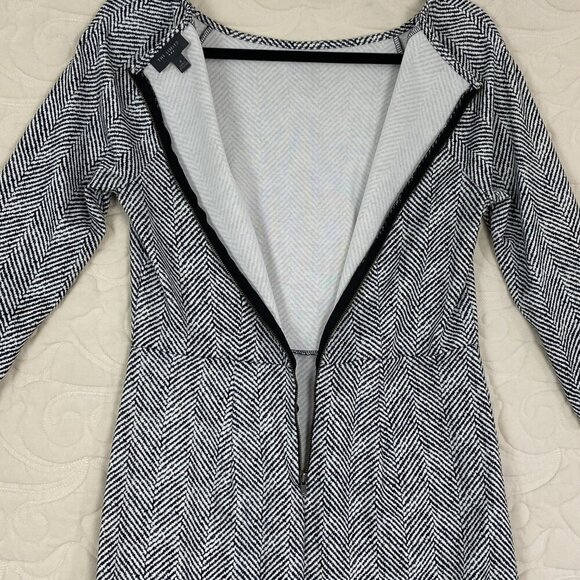 The Limited Mini Dress Office Wear Size 4 Herringbone Gray - Picture 4 of 11